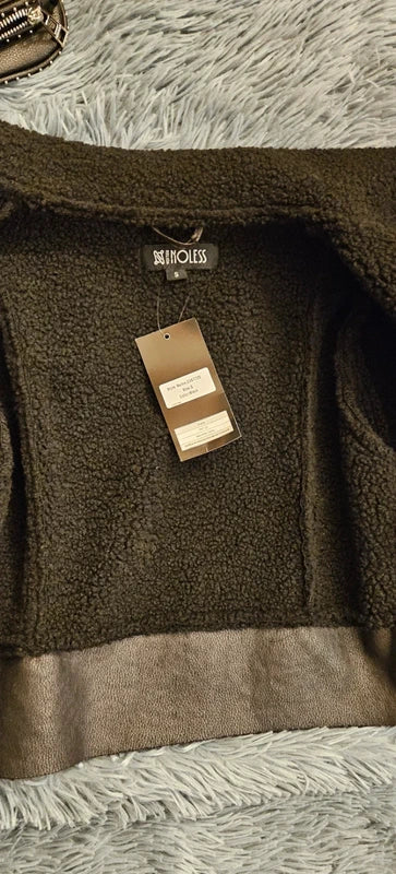 Chaqueta de cuero sintético-Black!