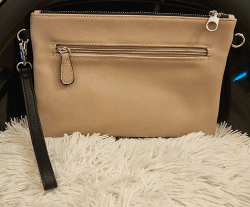 Bolso Matties bags de piel beige y blanco