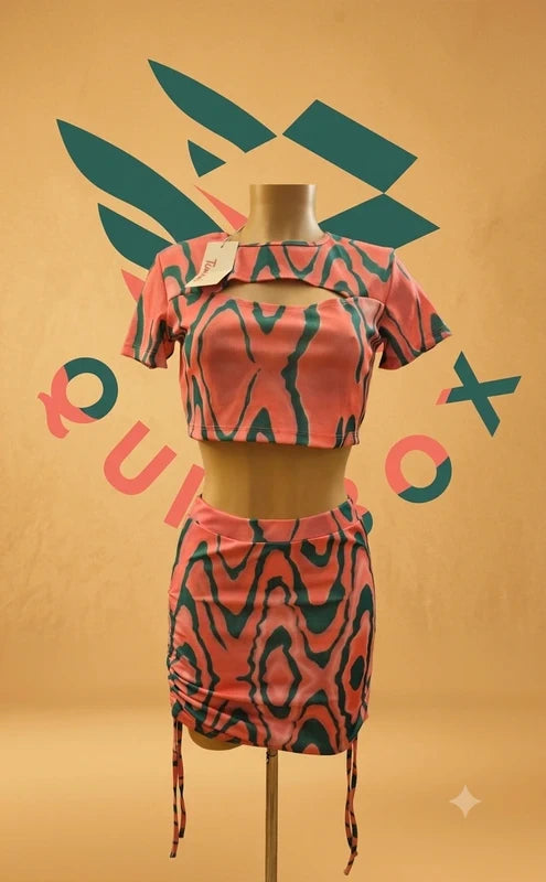 Conjunto 2 piezas Tiniani crop top y falda