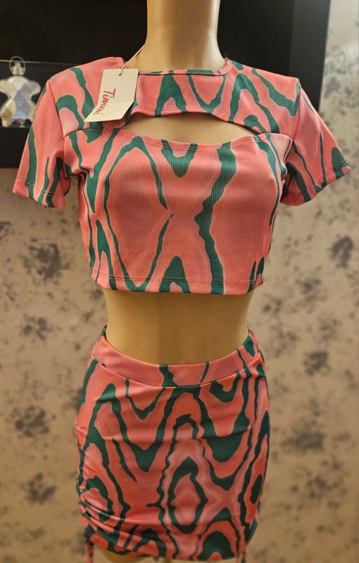 Conjunto 2 piezas Tiniani crop top y falda
