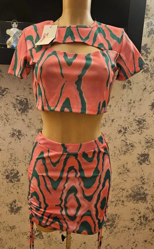 Conjunto 2 piezas Tiniani crop top y falda