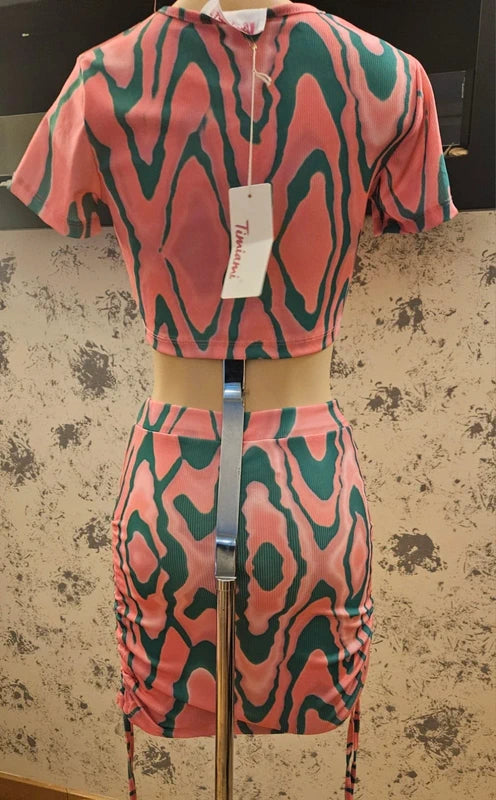 Conjunto 2 piezas Tiniani crop top y falda