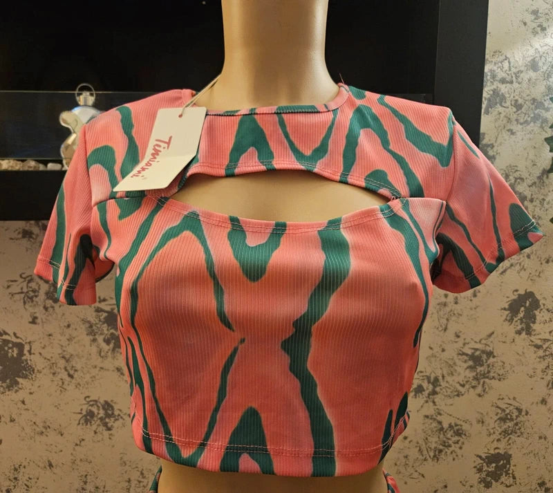 Conjunto 2 piezas Tiniani crop top y falda