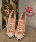 Zapatillas lona casual tipo basket rosa