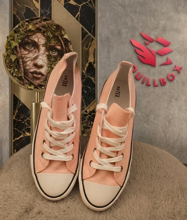 Zapatillas lona casual tipo basket rosa
