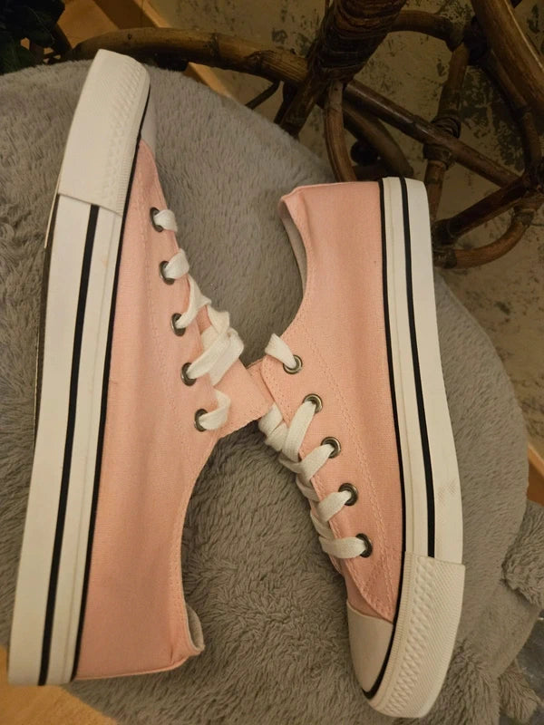 Zapatillas lona casual tipo basket rosa