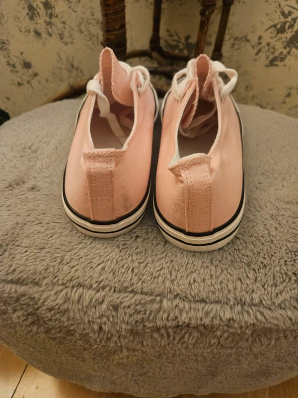 Zapatillas lona casual tipo basket rosa