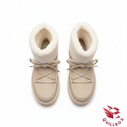 Botas Moon Boot efecto borreguillo beige