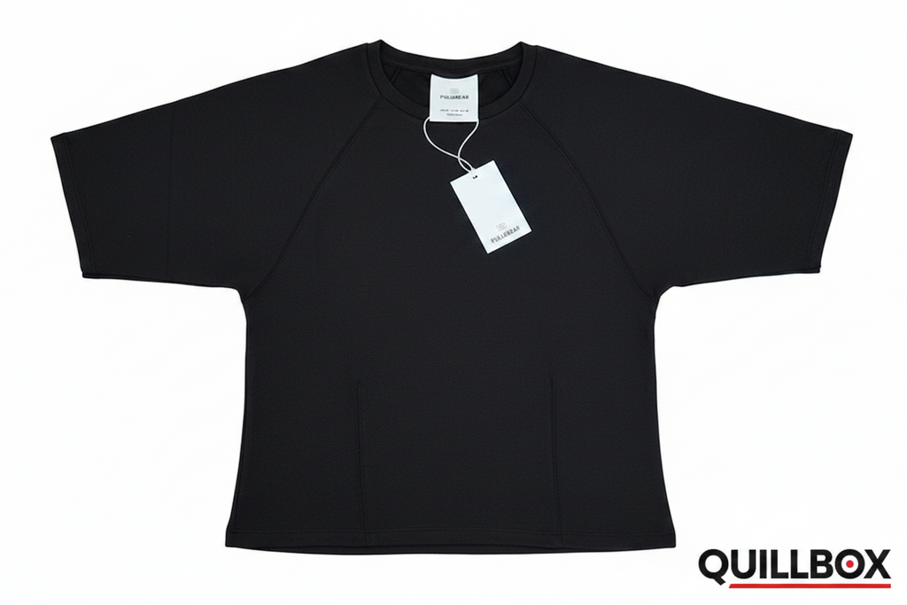 Camiseta Pull&Bear manga corta tacto suave azul