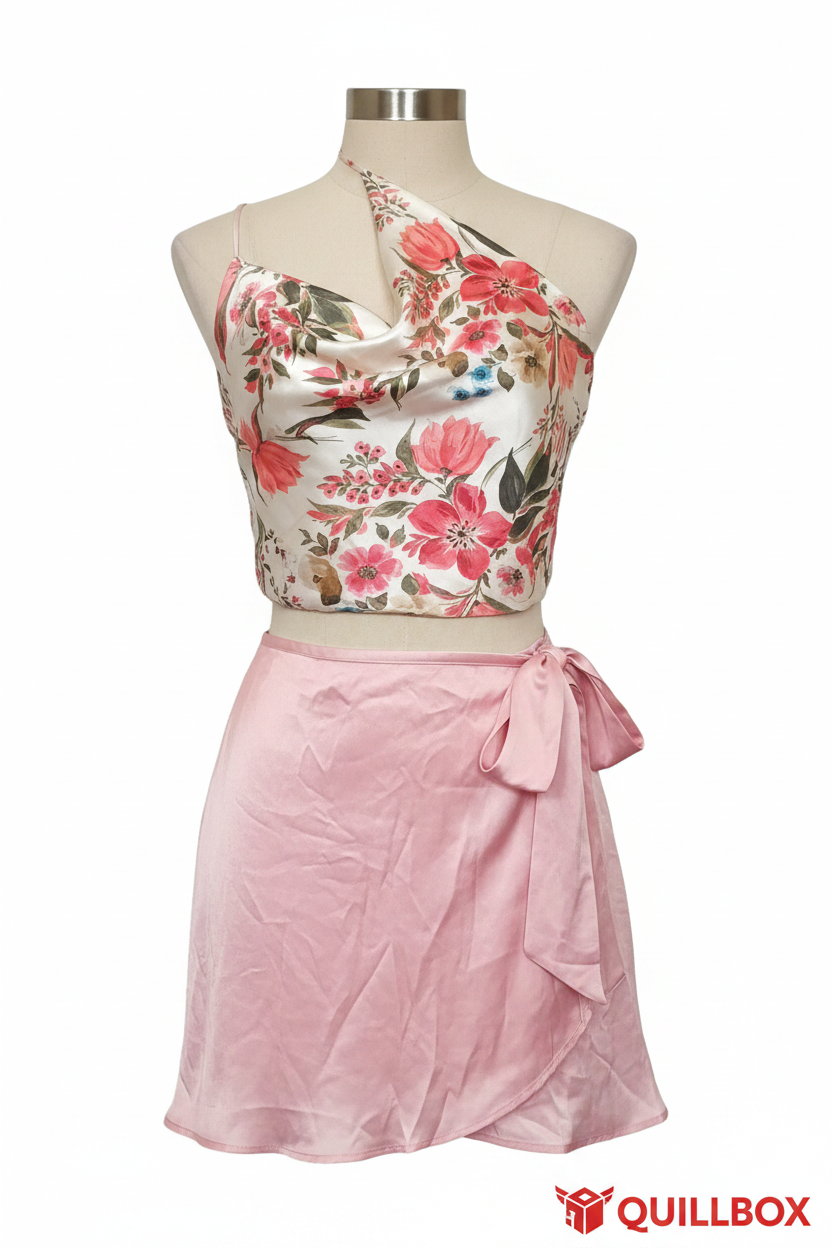 Falda Zara Viscosa Talla Única Rosa