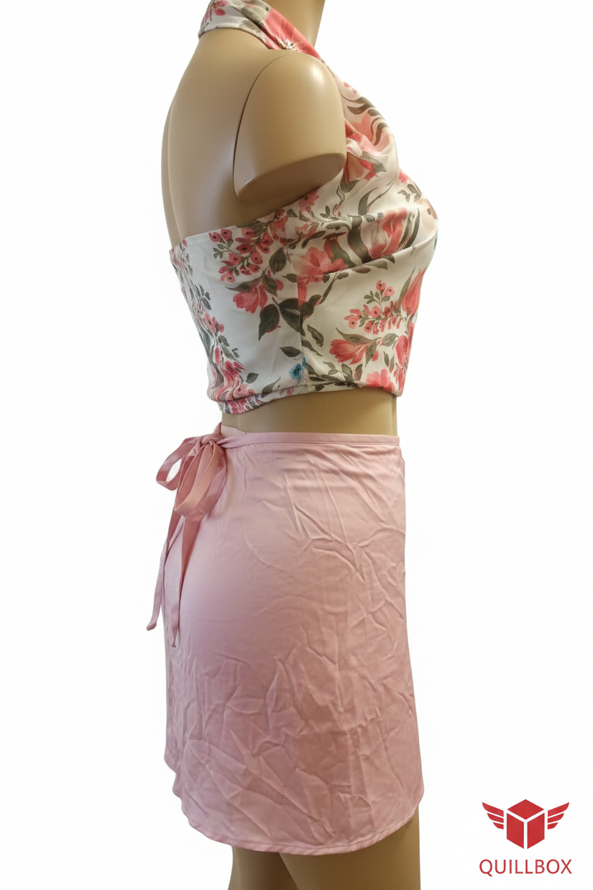 Falda Zara Viscosa Talla Única Rosa
