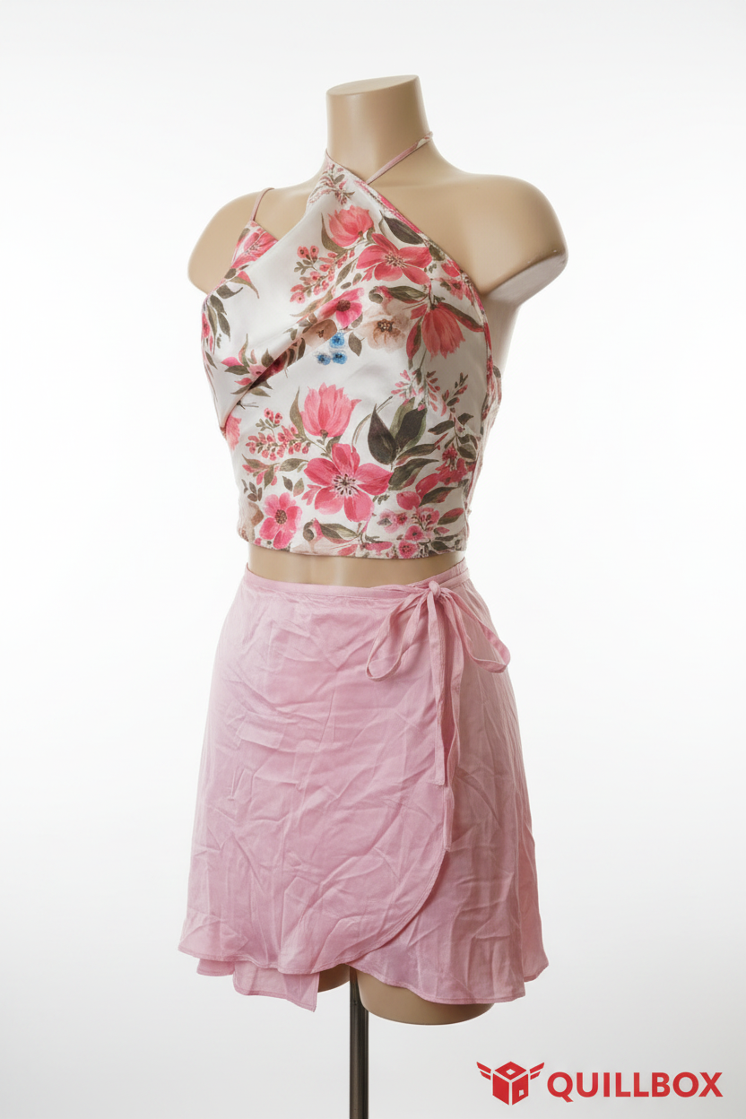 Falda Zara Viscosa Talla Única Rosa