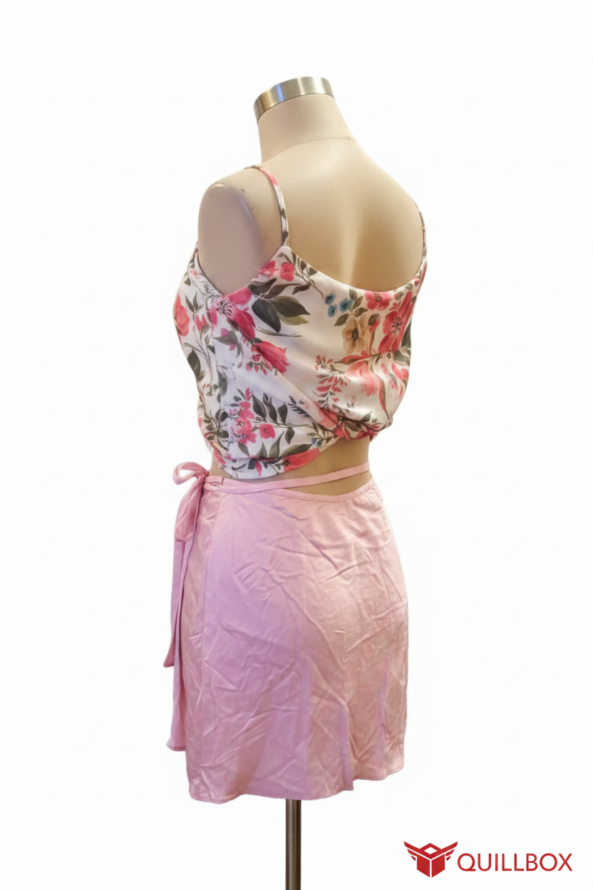 Falda Zara Viscosa Talla Única Rosa