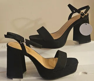 Zapatos negros terciopelo para mujer