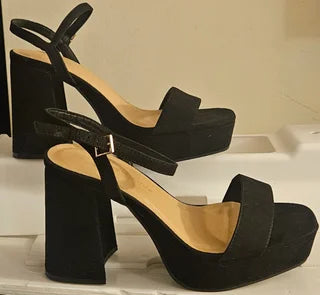 Zapatos negros terciopelo para mujer