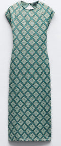 Vestido midi Zara estampado geométrico