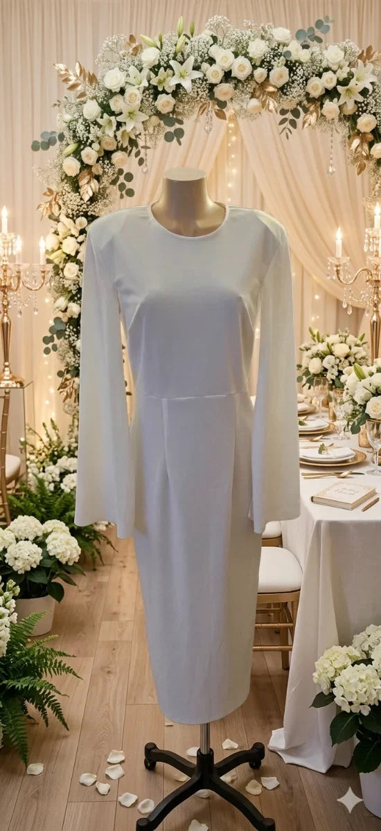 Vestido Novia Midi T-L+Regalo broche flor novio!