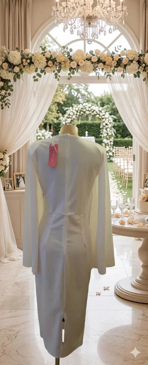Vestido Novia Midi T-L+Regalo broche flor novio!