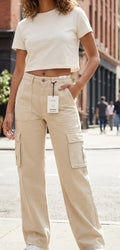 Pantalones cargo Pull&Bear beige