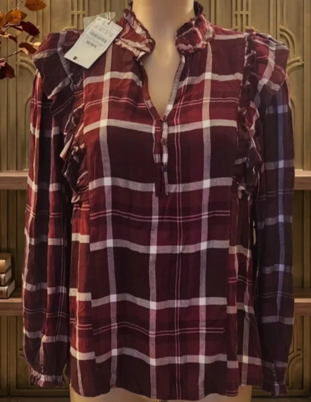 Blusa Sfera cuadros volantes