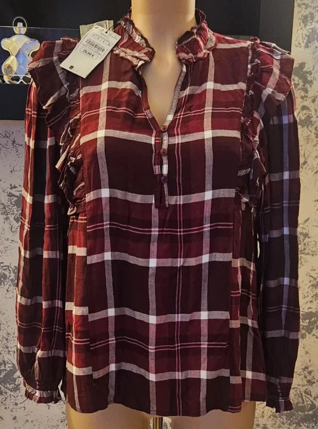 Blusa Sfera cuadros volantes