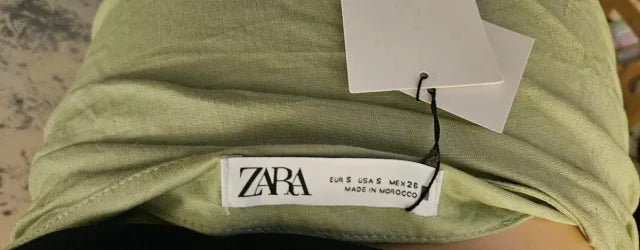 Falda Zara Midi Drapeada Lino Talla Única