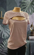 Camiseta Lila Pastel Cut-Out Talla Única