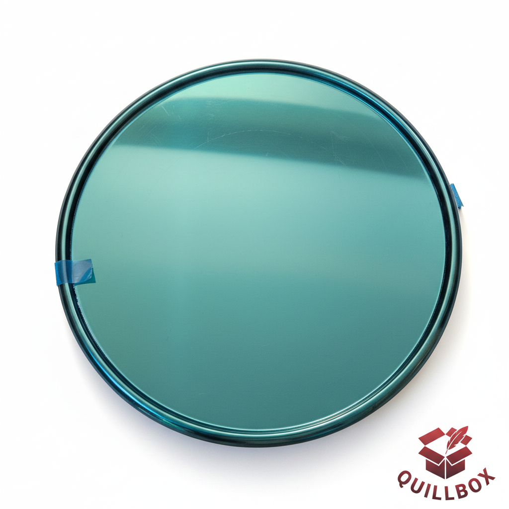 Placa de acero inoxidable con reflejo teal