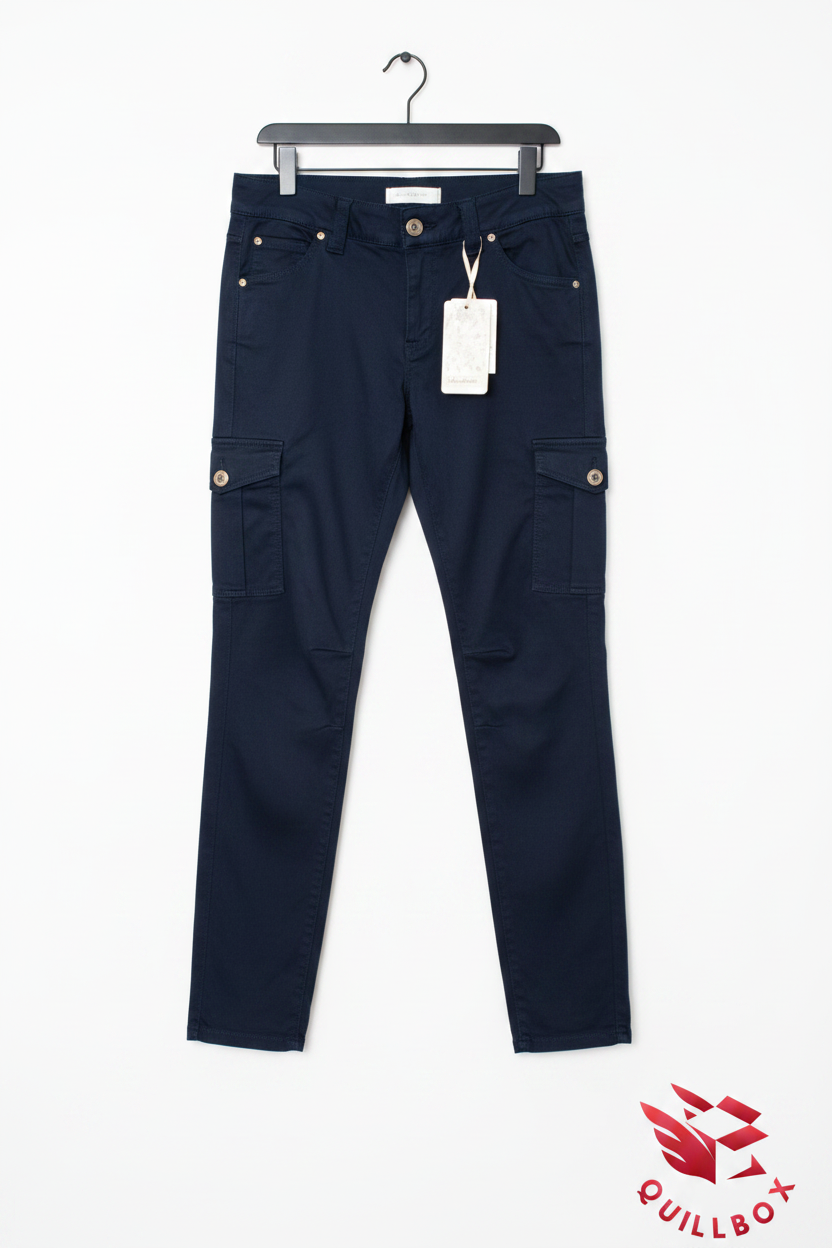 Pantalón cargo azul marino - vista colgado