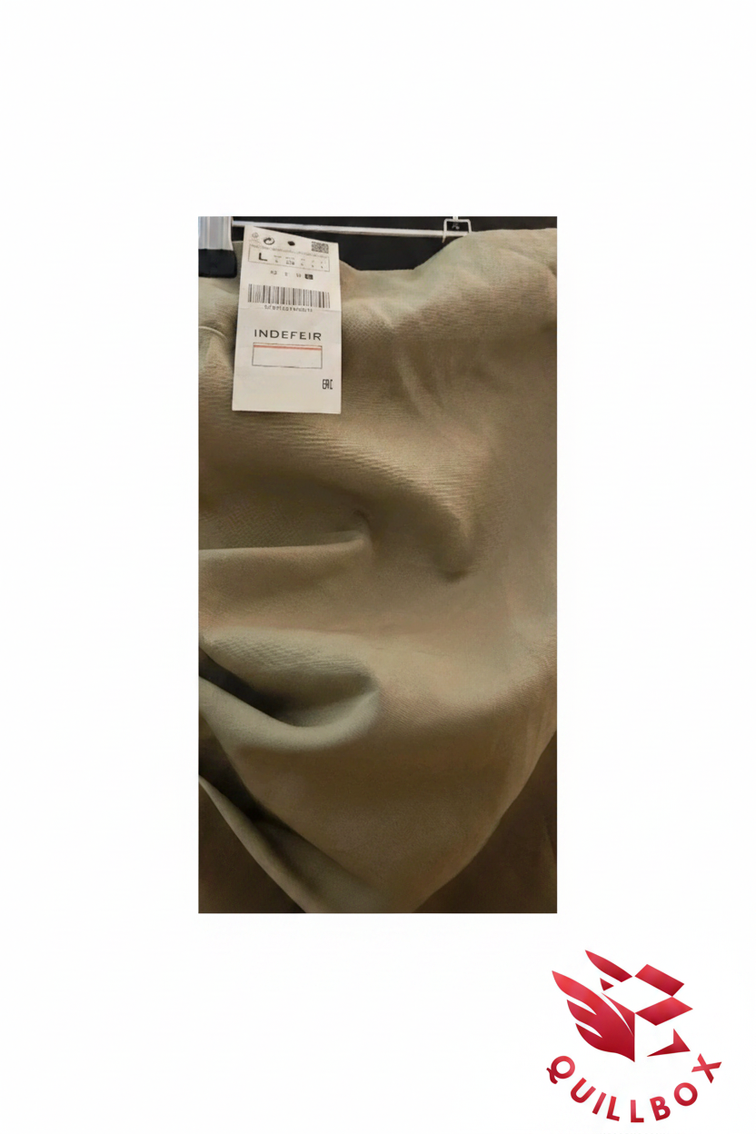 Falda drapeada beige - detalle tejido y etiqueta