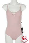 Body rosa palo esmara - vista frontal escote V criss-cross tirantes dorados