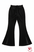 Pantalón acampanado canalé negro - vista frontal