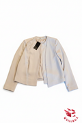 Blazer crudo collarless Mango - vista completa fondo blanco