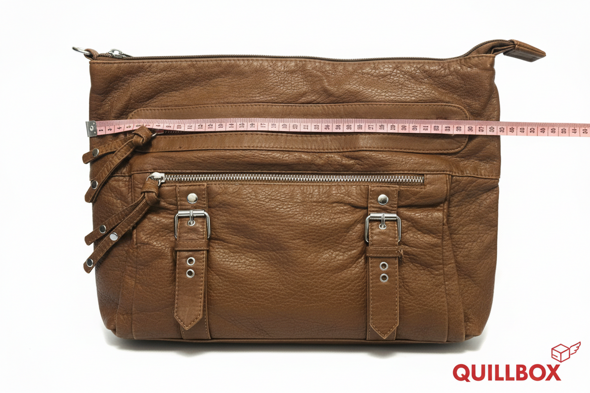 Bolso bandolera marrón con múltiples bolsillos