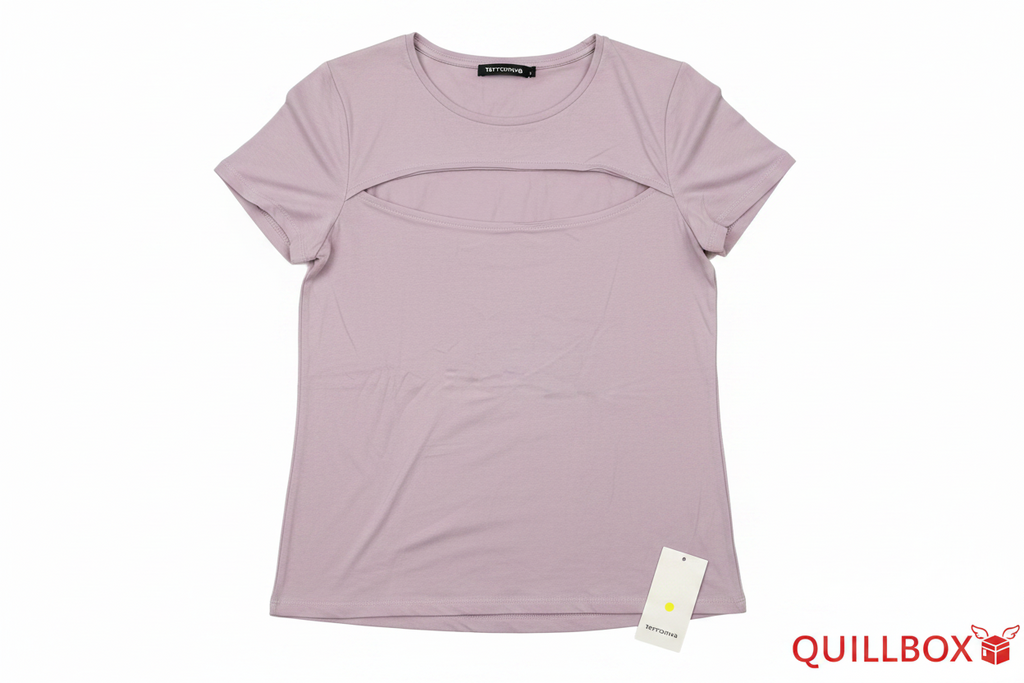 Camiseta Lila Pastel Cut-Out Talla Única