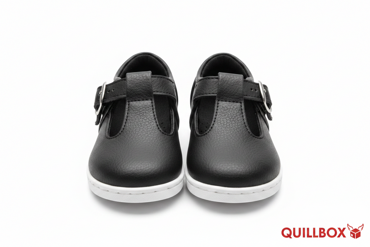 Zapatos infantiles Tex T-bar negros.N°21