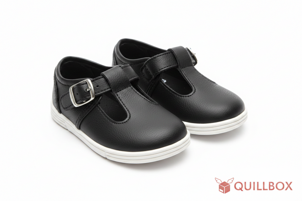 Zapatos infantiles Tex T-bar negros.N°21
