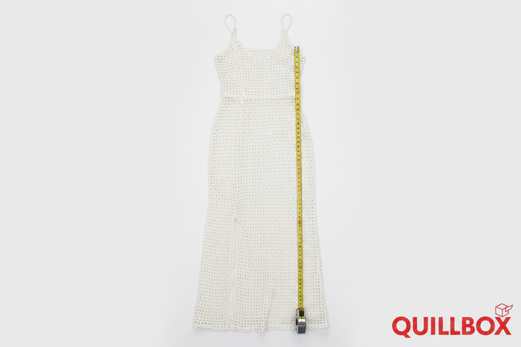 Vestido largo punto calado blanco crudo!