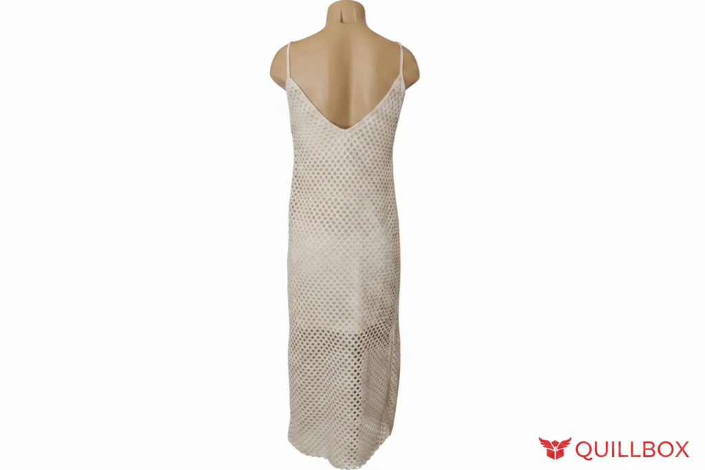 Vestido largo punto calado blanco crudo!