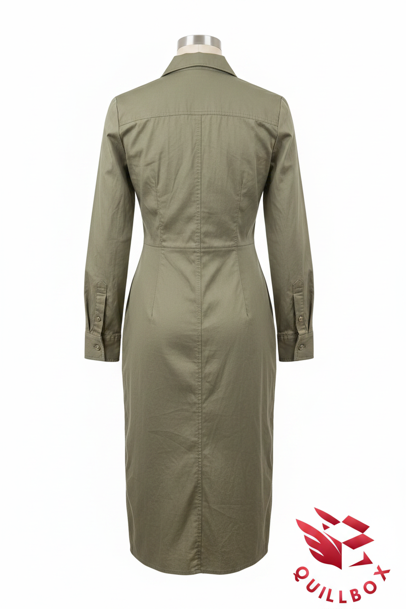 Vestido Stradivarius verde oliva